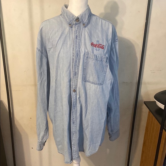Vintage Coca Cola Denim Button Down - Picture 1 of 2
